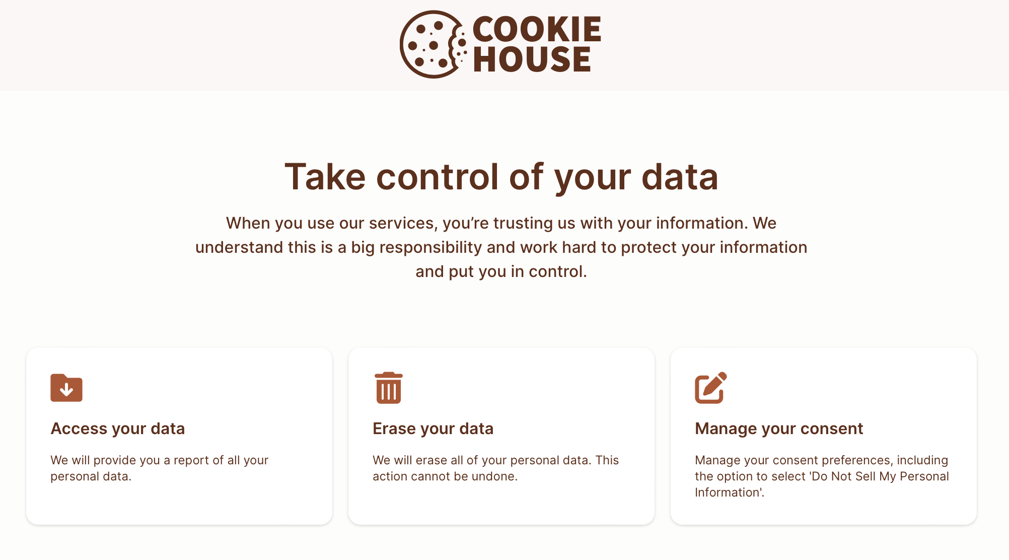 The default privacy center