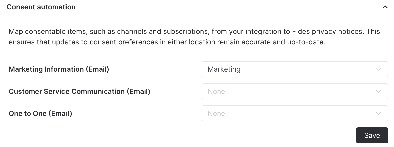 Consent automation mappings