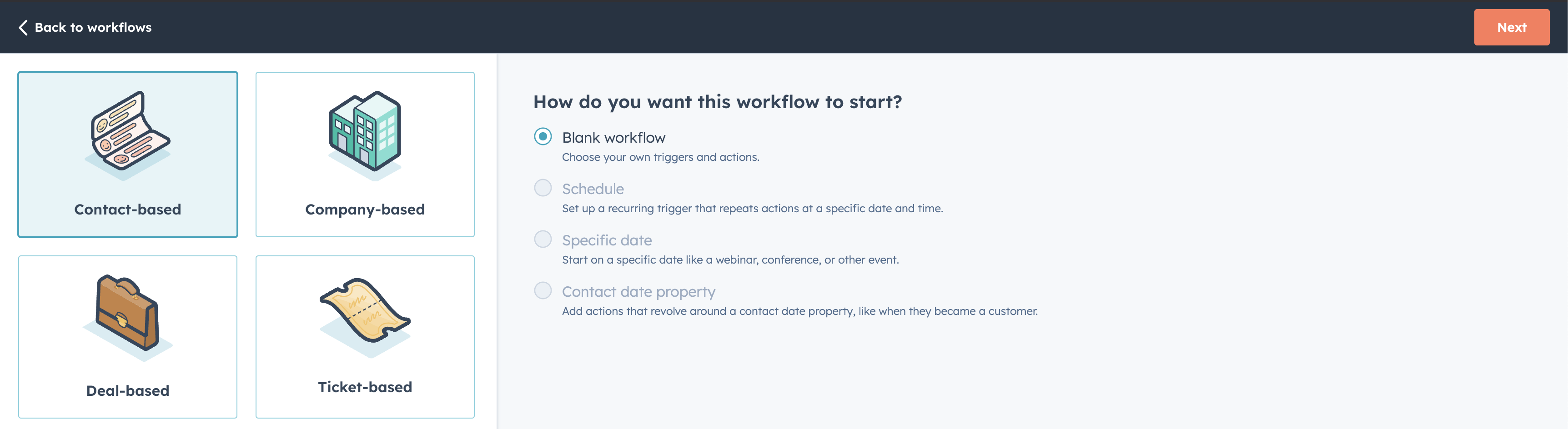 HubSpot workflow setup