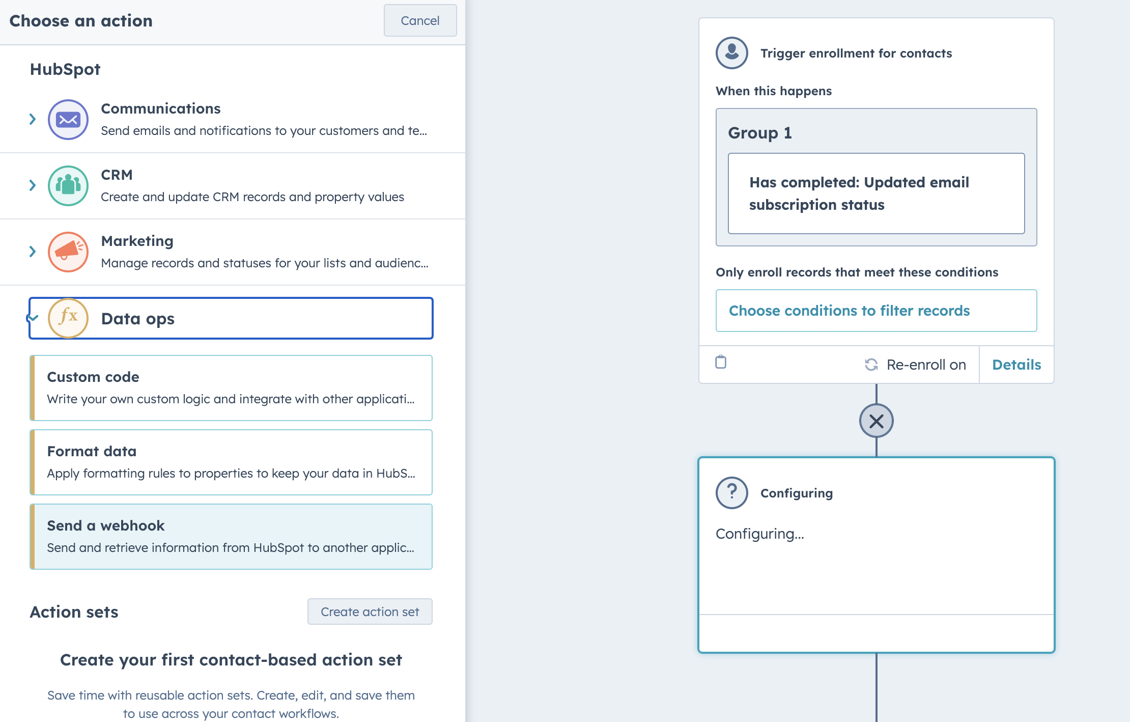 HubSpot workflow setup