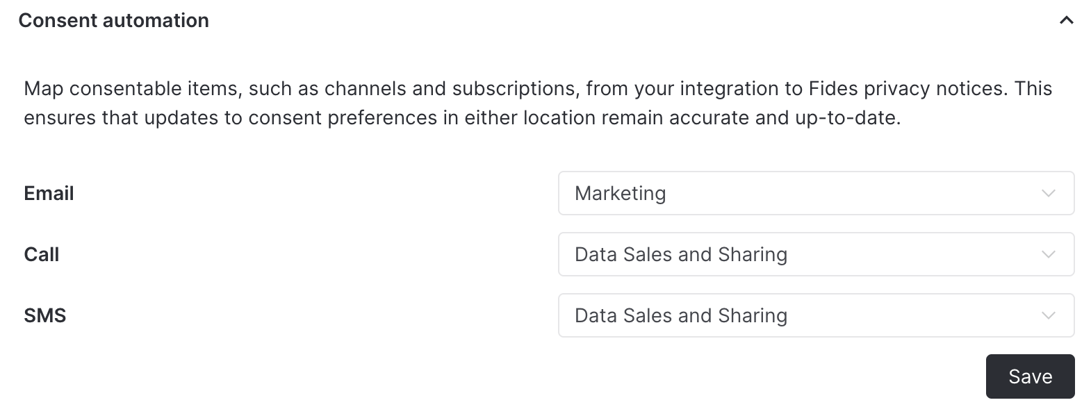 Consent automation mappings