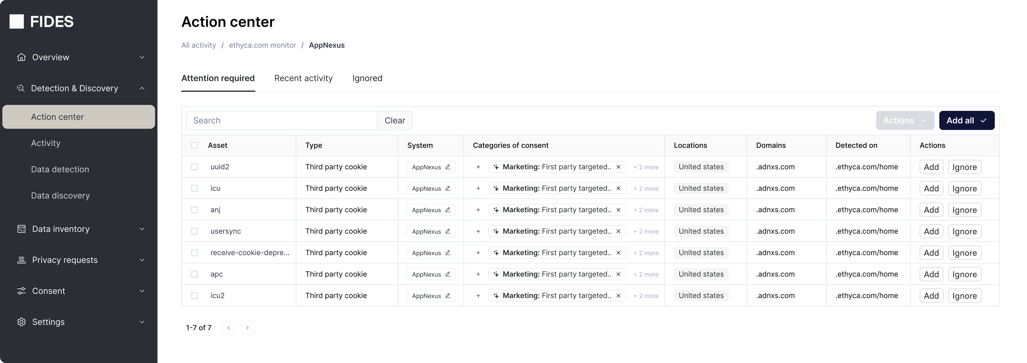 Individual assets from a single system