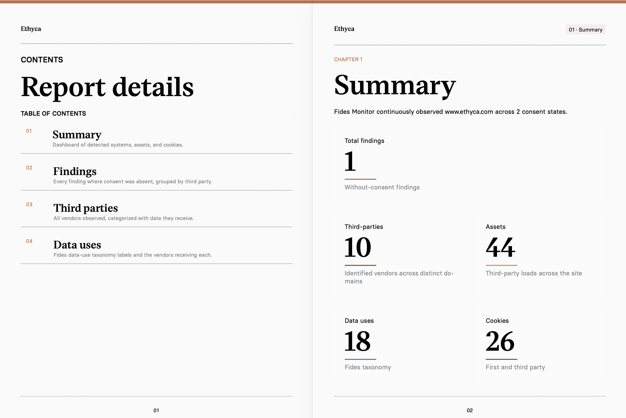 Generating and viewing the website monitor's downloadable PDF report
