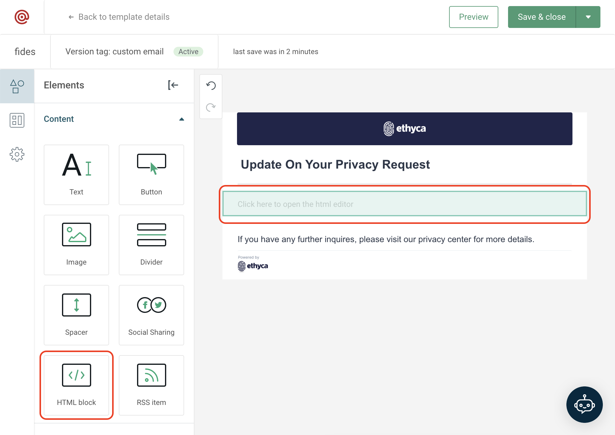 Configure the fides template in Mailgun