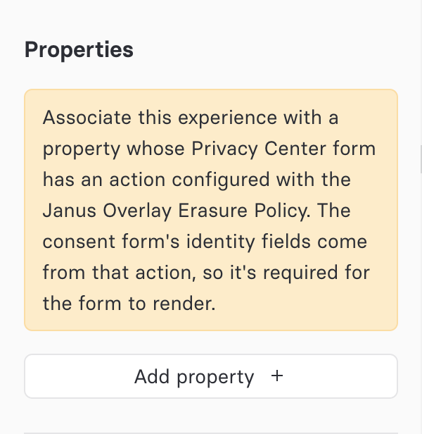 Consent Management - Consent Form property warning