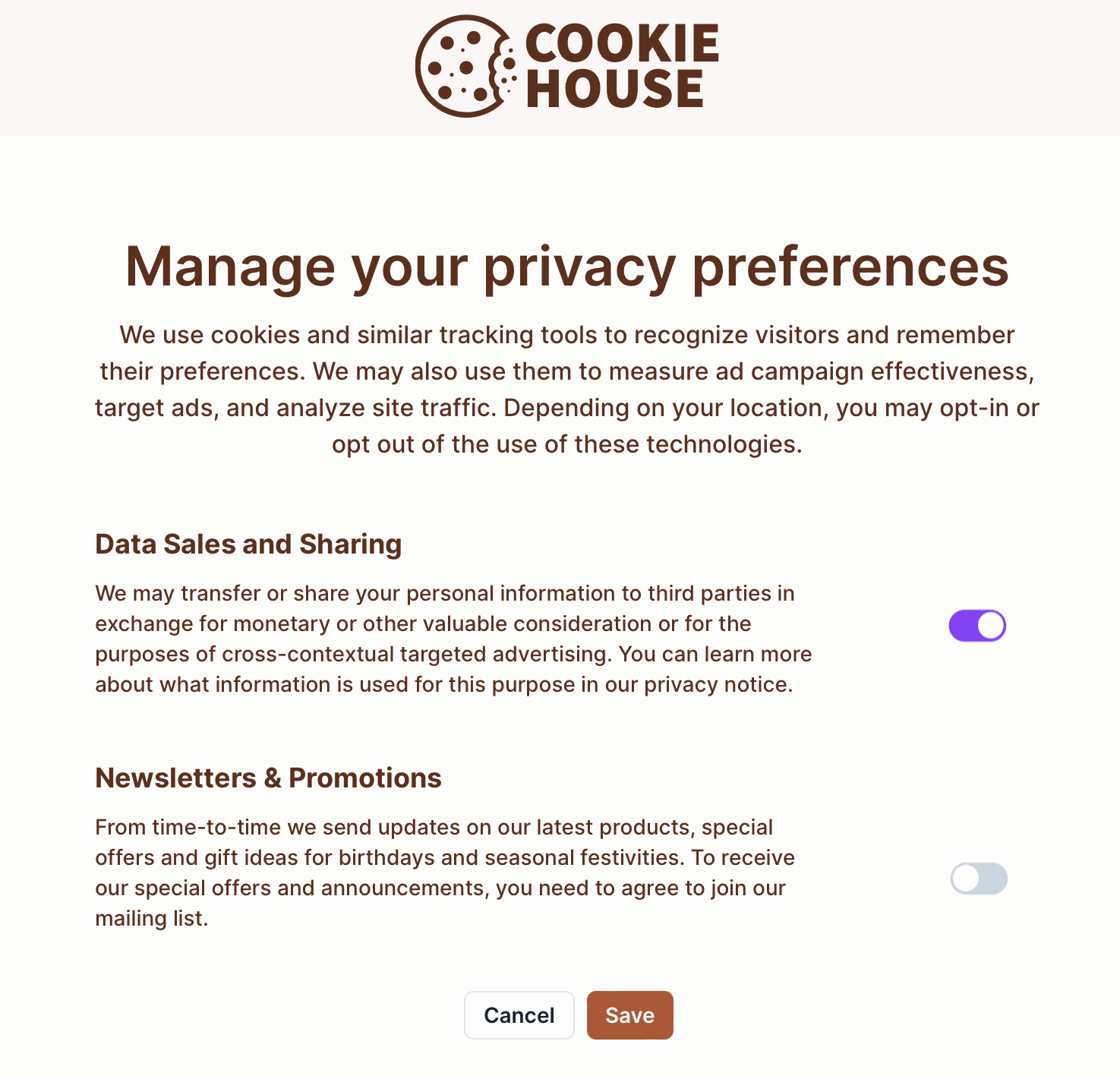 Consent Management - Privacy Center