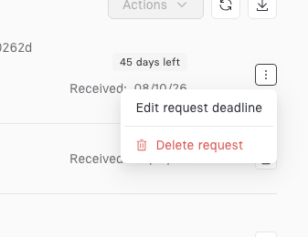 Extend Privacy Request from Request Manager