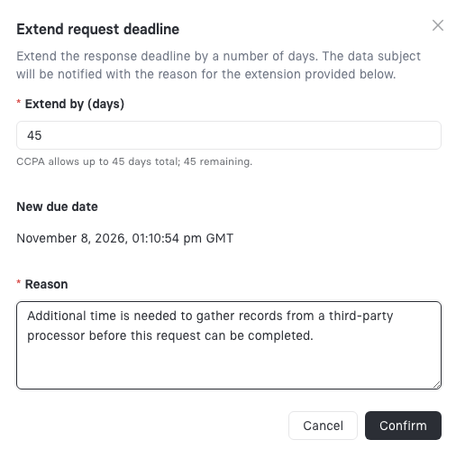 Extend Request Deadline Dialog