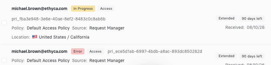 Extended Tag in Request Manager